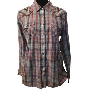 Ariat Women's Plaid Button Down Shirt - Red and Blue